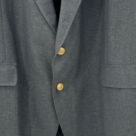 David Taylor Sport Coat Blazer Mens 48L Gray Gold Button Detail - Picture 5 of 16